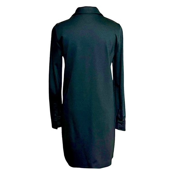 LAUREN Ralph Lauren Women’s Black L/S Shirt Dress Popover Button Size S Neutral - Picture 3 of 6